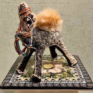 VINTAGE HANDMADE Decorative Camel Figurine with Colorful Accents